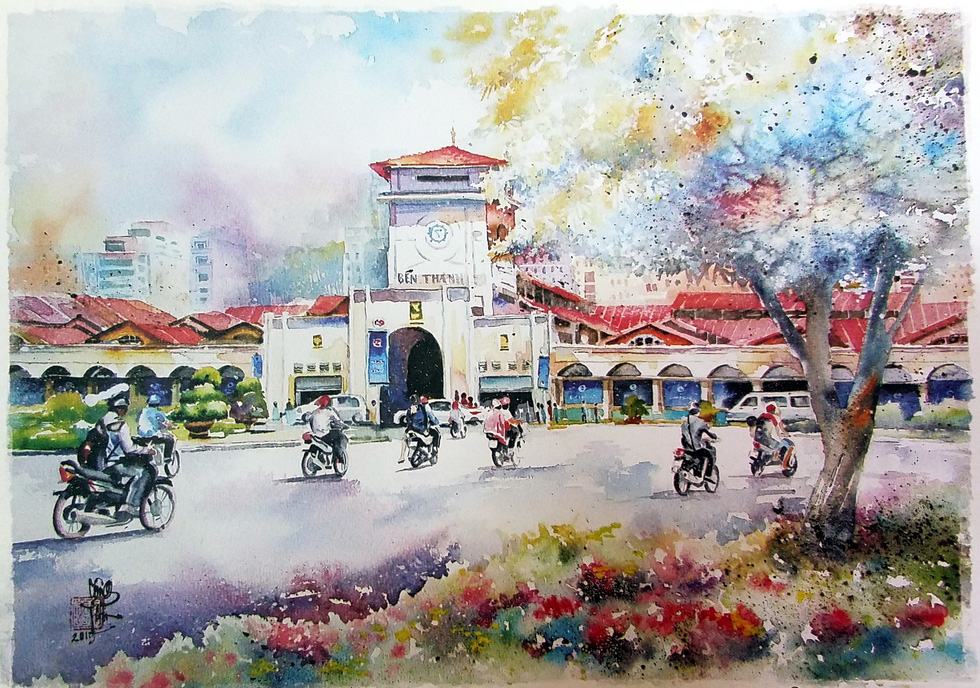 Dạo phố Sài Gòn qua tranh và ký họa của Phạm Công Tâm - Ảnh 2.
