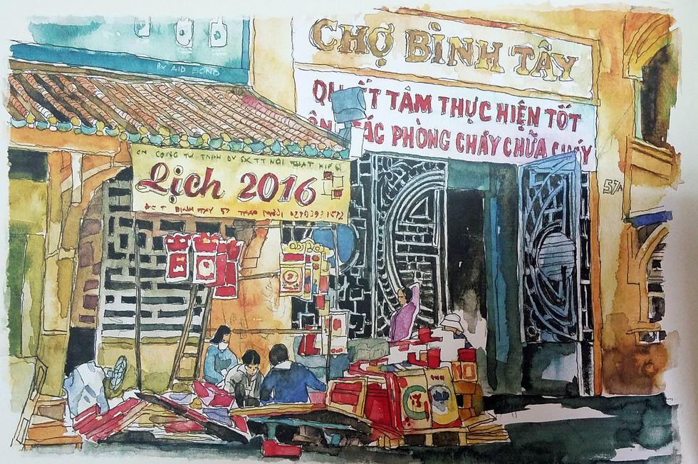 Dạo phố Sài Gòn qua tranh và ký họa của Phạm Công Tâm - Ảnh 14.