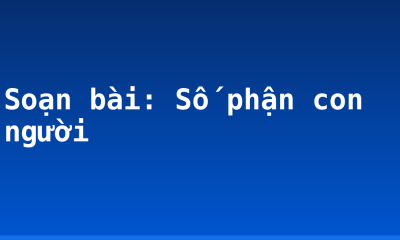 Soạn bài: Số phận con người