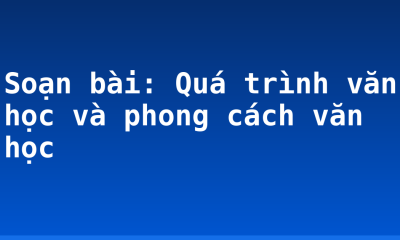 Soạn bài: Quá trình văn học và phong cách văn học