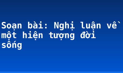 Soạn bài: Nghị luận về một hiện tượng đời sống