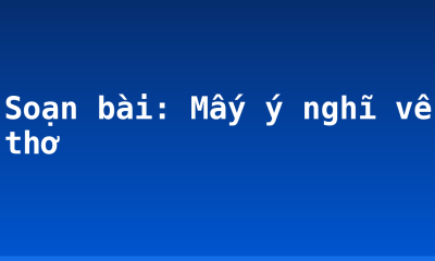 Soạn bài: Mấy ý nghĩ về thơ