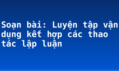 Soạn bài: Luyện tập vận dụng kết hợp các thao tác lập luận