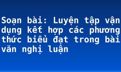 Soạn bài: Luyện tập vận dụng kết hợp các phương thức biểu đạt trong bài văn nghị luận