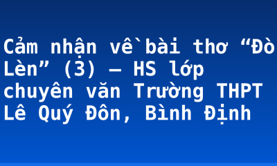 Cảm nhận về bài thơ “Đò Lèn” (3) – HS lớp chuyên văn Trường THPT Lê Quý Đôn, Bình Định