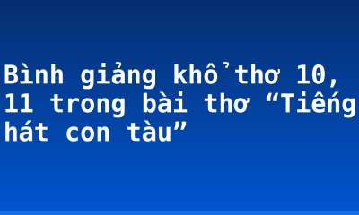 Bình giảng khổ thơ 10, 11 trong bài thơ “Tiếng hát con tàu”