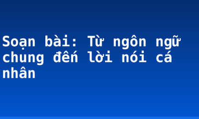 Soạn bài: Từ ngôn ngữ chung đến lời nói cá nhân