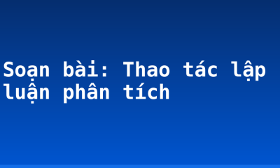 Soạn bài: Thao tác lập luận phân tích