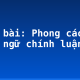Soạn bài: Phong cách ngôn ngữ chính luận