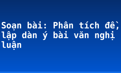 Soạn bài: Phân tích đề, lập dàn ý bài văn nghị luận