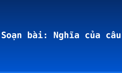 Soạn bài: Nghĩa của câu