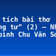 Phân tích bài thơ “Tương tư” (2) – Nhà phê bình Chu Văn Sơn