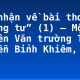 Cảm nhận về bài thơ “Tương tư” (1) – Một HS chuyên Văn trường THPT Nguyễn Bỉnh Khiêm, Hà Nội