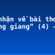 Cảm nhận về bài thơ “Tràng giang” (4) – dàn ý