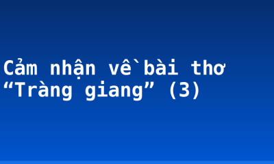 Cảm nhận về bài thơ “Tràng giang” (3)
