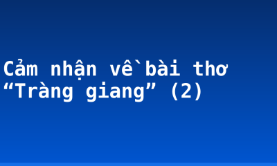 Cảm nhận về bài thơ “Tràng giang” (2)