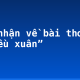 Cảm nhận về bài thơ “Chiều xuân”