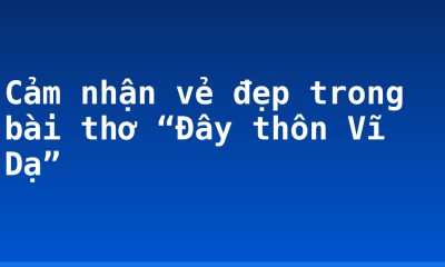 Cảm nhận vẻ đẹp trong bài thơ “Đây thôn Vĩ Dạ”