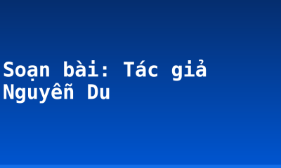 Soạn bài: Tác giả Nguyễn Du