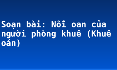 Soạn bài: Nỗi oan của người phòng khuê (Khuê oán)