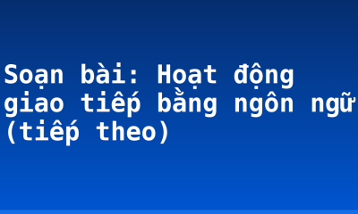 Soạn bài: Hoạt động giao tiếp bằng ngôn ngữ (tiếp theo)