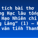 Phân tích bài thơ “Hoàng Hạc lâu tống Mạnh Hạo Nhiên chi Quảng Lăng” (1) – HS giỏi văn tỉnh Thanh Hoá