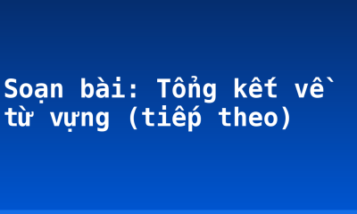 Soạn bài: Tổng kết về từ vựng (tiếp theo)
