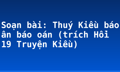 Soạn bài: Thuý Kiều báo ân báo oán (trích Hồi 19 Truyện Kiều)