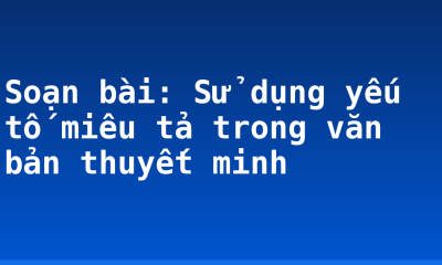 Soạn bài: Sử dụng yếu tố miêu tả trong văn bản thuyết minh
