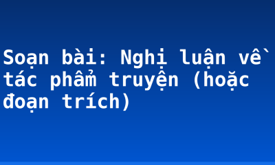 Soạn bài: Nghị luận về tác phẩm truyện (hoặc đoạn trích)