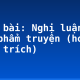 Soạn bài: Nghị luận về tác phẩm truyện (hoặc đoạn trích)