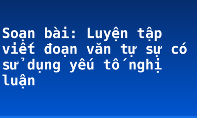Soạn bài: Luyện tập viết đoạn văn tự sự có sử dụng yếu tố nghị luận