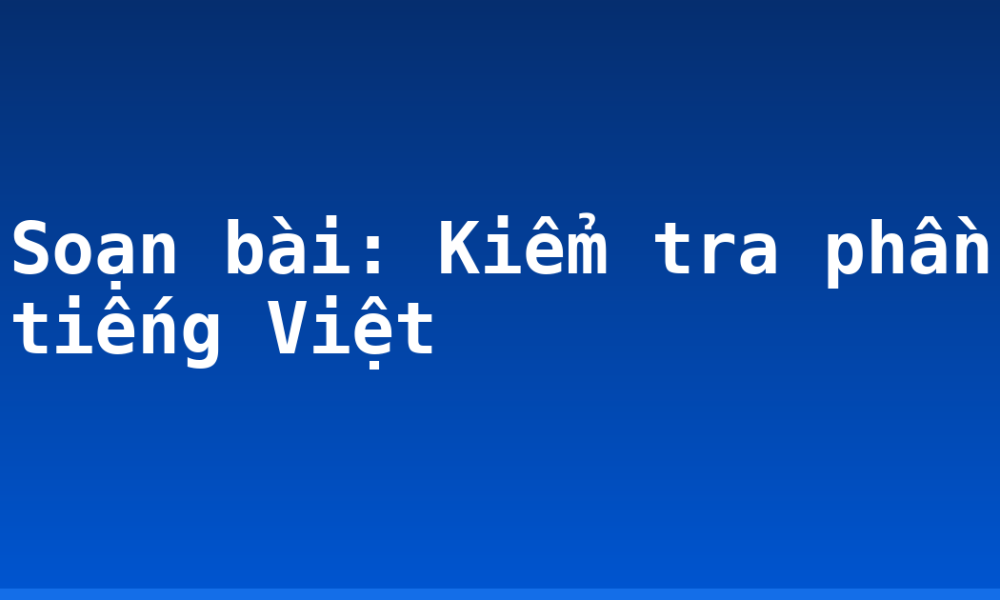 Soạn bài: Kiểm tra phần tiếng Việt