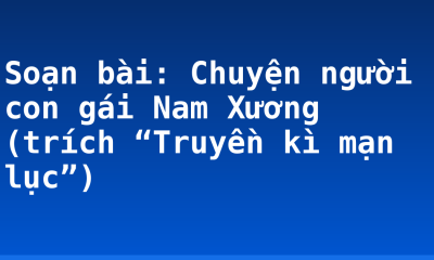 Soạn bài: Chuyện người con gái Nam Xương (trích “Truyền kì mạn lục”)
