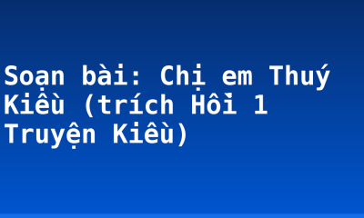 Soạn bài: Chị em Thuý Kiều (trích Hồi 1 Truyện Kiều)