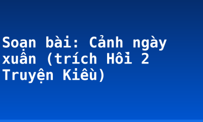 Soạn bài: Cảnh ngày xuân (trích Hồi 2 Truyện Kiều)