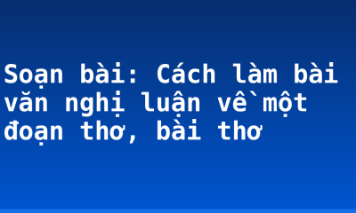 Soạn bài: Cách làm bài văn nghị luận về một đoạn thơ, bài thơ