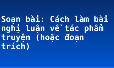 Soạn bài: Cách làm bài nghị luận về tác phẩm truyện (hoặc đoạn trích)