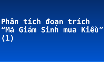 Phân tích đoạn trích “Mã Giám Sinh mua Kiều” (1)
