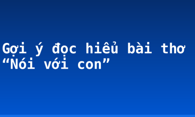 Gợi ý đọc hiểu bài thơ “Nói với con”