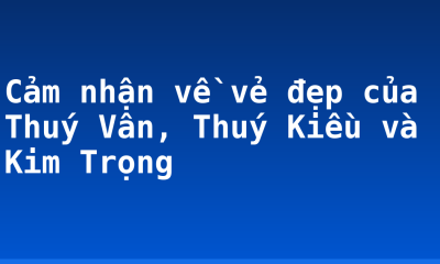 Cảm nhận về vẻ đẹp của Thuý Vân, Thuý Kiều và Kim Trọng