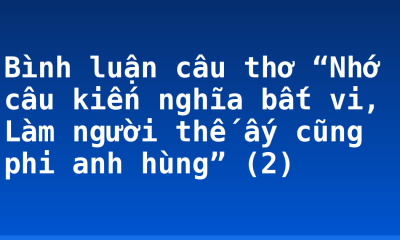Bình luận câu thơ “Nhớ câu kiến nghĩa bất vi, Làm người thế ấy cũng phi anh hùng” (2)