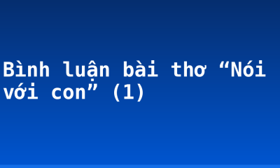 Bình luận bài thơ “Nói với con” (1)