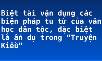 Biệt tài vận dụng các biện pháp tu từ của văn học dân tộc, đặc biệt là ẩn dụ trong “Truyện Kiều”