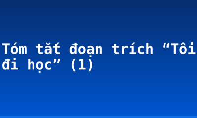 Tóm tắt đoạn trích “Tôi đi học” (1)