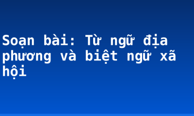 Soạn bài: Từ ngữ địa phương và biệt ngữ xã hội