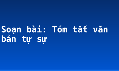 Soạn bài: Tóm tắt văn bản tự sự