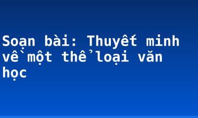 Soạn bài: Thuyết minh về một thể loại văn học