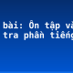Soạn bài: Ôn tập và kiểm tra phần tiếng Việt