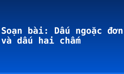 Soạn bài: Dấu ngoặc đơn và dấu hai chấm